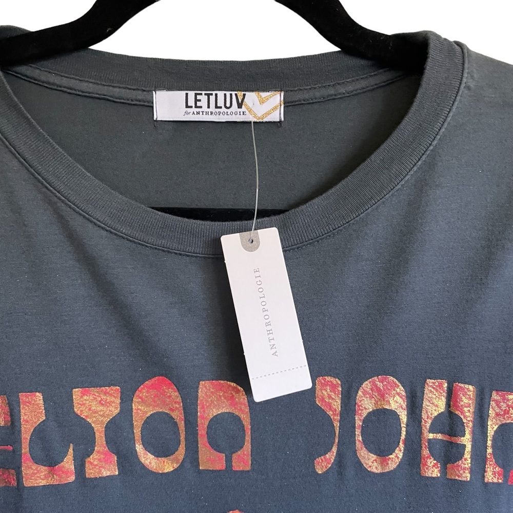 Anthropologie LetLuv Elton John Bennie & The Jets Vintage Black Tee XS NWT - Picture 5 of 13